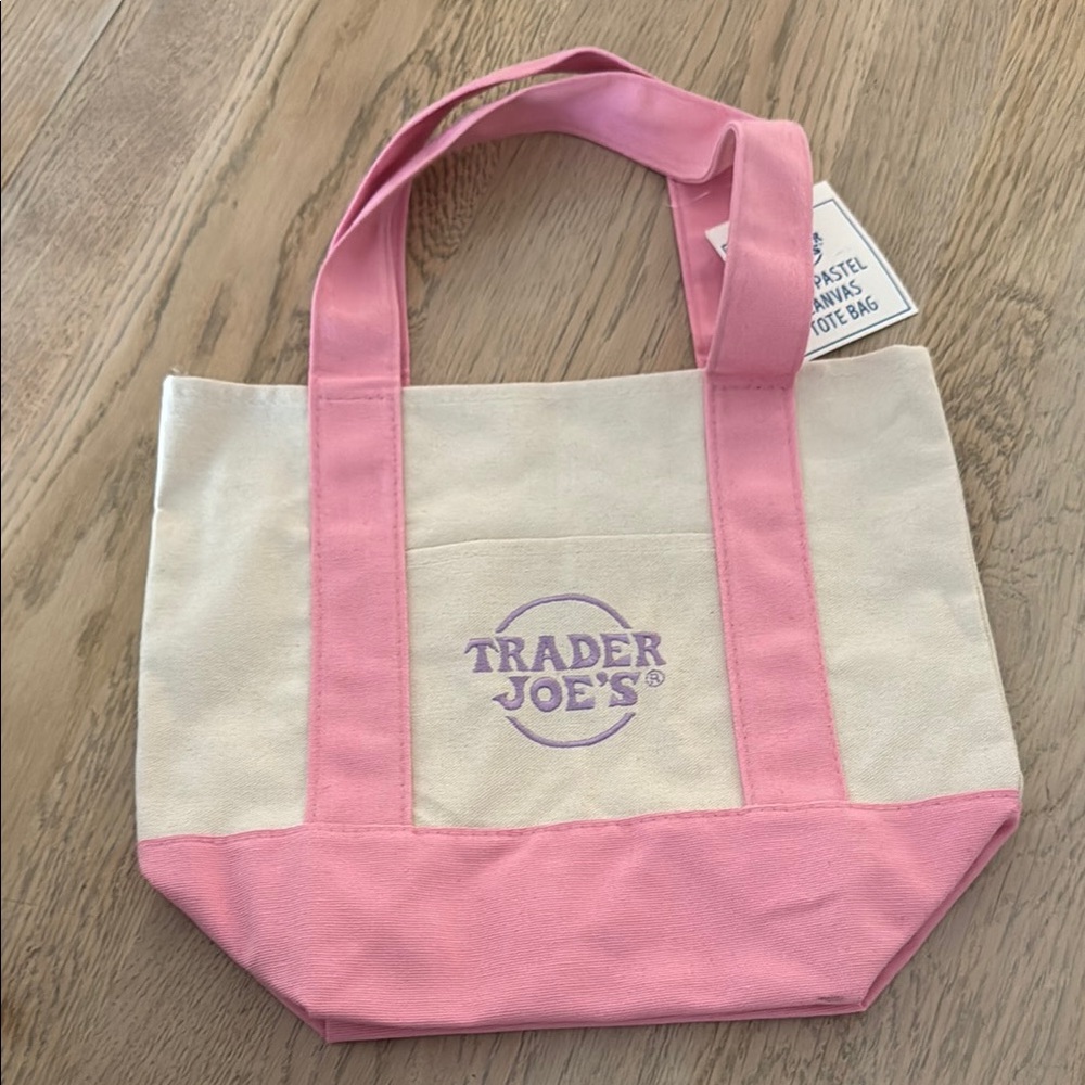 COPY - small trader joe’s pink tote bag